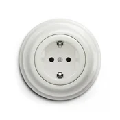 Kliklap - Retro kucna uticnica sa okvirom SCHUKO 230V/16A, keramicka, bela