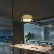LEDS-C4 LED stropna svetilka Gong, zelena, 3.000 K, O 61,2 cm - Dnevna soba/jedilnica - Sodobni - Tkanine/tekstil