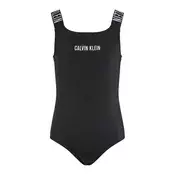 Calvin Klein Swimwear Enodelne kopalke svetlo siva/črna/bela
