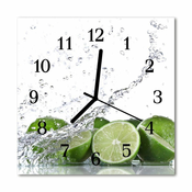 tulup.si Steklena kvadratna ura Lime 30x30 cm
