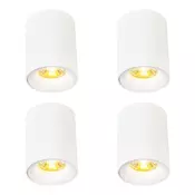 Komplet 4 modernih nadgradnih reflektorjev belih GU10 50mm - Ronda