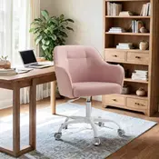 Songmics Pisarna stol 64x64x83-93 cm roza nastavljiv