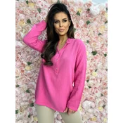 Pink shirt Och Bella BI-1144.hotpink