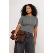 Trendyol Curve Ženska bluza Tbbss26Af00018, Siva