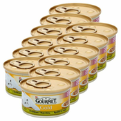 Pločevinka Gourmet GOLD - pečeni in dušeni koščki kunca in jetrc, 12x85g, 9+3 GRATIS