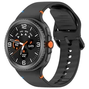 Silikonski pas Techsuit za uro Samsung Galaxy Watch8 40 mm/Watch8 44 mm/Watch8 Classic 46mm - črn
