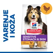 Hrana za Pse Hills Science Plan Sensitive Stomach & Skin Adult Medium s Piletinom 14 kg