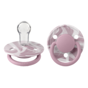 BIBS - Okrogla duda De Lux, silikon - Heather/White (0-36m)