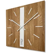 shumee Lesena stenska ura Oak Classic 50cm bela SQ