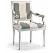 Casa Padrino Luxury Baroque Dining Room Chair with Armrests Gray/White - Italian Baroque Furniture