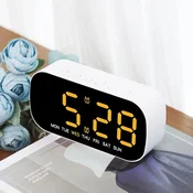KJB USB LED budilka z dvema alarmoma in petimi ravnmi svetlosti, rumen prikaz