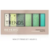 REVERS Paleta senčil za oči Revers City Trends, 12, 6 barv, mat in biserna
