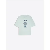 Bershka Majica  azur / pastelno modra / temno modra / svetlo zelena