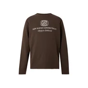 GANT Majica temno rjava/bela