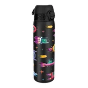 Slim water bottle for children, stainless steel, 600 ml, Spaceships