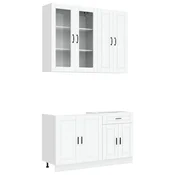 vidaXL Kuhinjska enota PORTO 4 pcs Bela Inženirski les