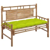 Vidaxl Vrtna klop z blazino 120 cm bambus
