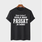 MAFIMI Majica Kako ljubav hvala bogu PASSAT je dobro, Crna