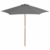 Greatstore Zunanji senčnik z lesenim drogom 270 cm antracit