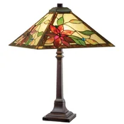 Casa Padrino luxury Tiffany table lamp lamp multicolored 43 x 43 x H. 64 cm - Tiffany desk lamp with square lampshade - Luxury interior - Luxury lights - Tiffany lights