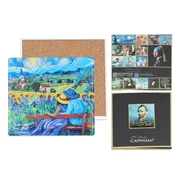 Carmani, keramični podstavek za skodelico, okrogel - navdihnjen z VAN GOGHOVIMI slikami