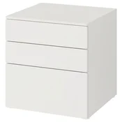 SMASTAD/PLATSA Predalnik s 3 predali, bela/bela, 60x57x63 cm