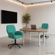vidaXL vidaXL Vrteči pisarniški stoli 2 kos 54 x 55 x 90 cm Turkizna Žamet, (5000302334)
