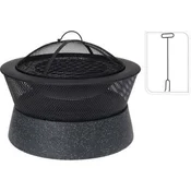 ProGarden Kamin KO-CM7000270 portable with grill artificial concrete/metal