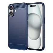 slomart Silikonska torbica Carbon Case za iPhone 16 Plus - modra