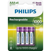 Philips punjive baterije AAA 1000mAh, NiMH - 4 kom