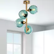Opviq Luster Benek-15-14502, 40x40x55cm, IP20, Zlatno-plave boje