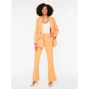 Trendyol Orange High Waist Flare Tkane hlače