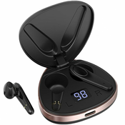 DEXXER Bluetooth 5.1 brezžične slušalke in power bank LCD črne Deep Bass