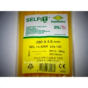 Kabelske vezice rumene 280x4,5 mm - SapiSelco (1 pak/100 kos) SEL.14.425R