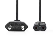 NEDIS napajalni kabel za 230V adapterje/ konektor/ evro vtič/ konektor IEC-320-C7/ dvožilni/ črn/