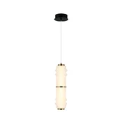 Viokef LED viseča svetilka Dereck, bela/bronasta, O 10 cm, steklo - Dnevna soba/jedilnica - bela, bronasta, črna