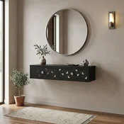Hanah Home komoda Moka 120, 120 cm, antracit / srebrna