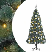 Umjetna božicna jelka s kuglicama s lampicama Zelena 180 cm PET