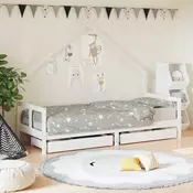Vidaxl vidaXL Otroški posteljni okvir s predali bel 80x200 cm borov les