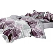 Topla FLANELA posteljnina 200x220 + prevleke za vzglavnike POLJSKA geometrijski vzorci