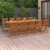 11-dijelni vrtni blagovaonski set 280x90x75 cm bagremovog drva