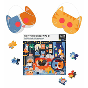 Petit Collage Puzzle mačke 100 kosov s 3D očali
