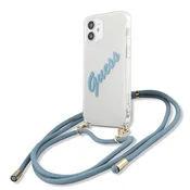 Guess Etui Guess Script Vintage za iPhone 12 mini - modre