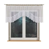 shumee Malwina - Že izdelana žakard zavesa z izrezom na dnu - 310x80 cm - bela -
