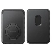 Magnetski novcanik sa stalkom Baseus MagPro 3 - do 3 kartice, RFID zaštita - crni