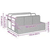 Vidaxl Napihljiva shramba ob bazenu siva 110x100x57 cm poli ratan