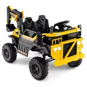 Northix 24V otroški bager 4x4 z daljinskim upravljalnikom 157 cm rumen