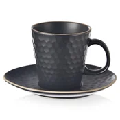 Northix Kavna skodelica s krožničkom za espresso keramična črna TEA TIME 95 ml