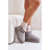 Womens snow boots on a platform lined with fur gray Xamella