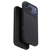 Premium ovitek UNIQ Lino MagClick™ za iPhone 17 Pro - Charcoal Black